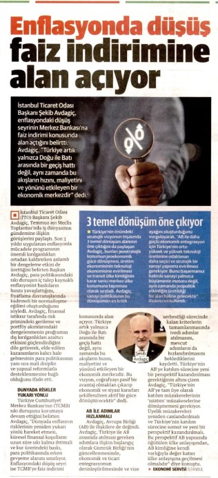 Enflasyonda düşüş faiz indirimine alan açıyor