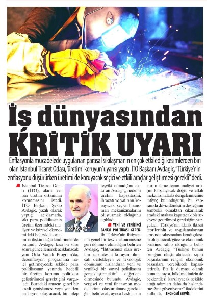 İş dünyasından kritik uyarı