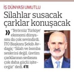 Silahlar susacak çarklar konuşacak