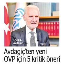 Avdagiç'ten yeni OVP için 5 kritik öneri