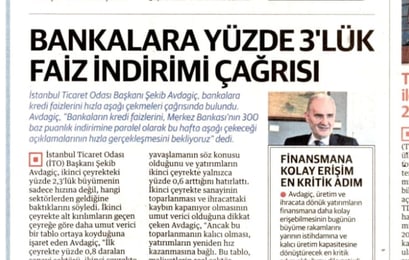 Bankalara yüzde3'lük faiz indirimi çağrısı