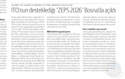 İTO'nun desteklediği "ZEPS2026" Bosna'da açıldı