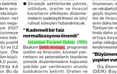 "Kademeli bir faiz normalizasyonu önemli"